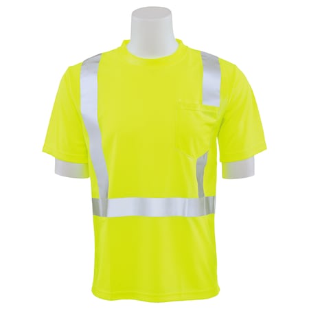 Deltaplus T-Shirt, Birdseye Mesh, Short Sleeve, Class 2, 9006S, Hi-Viz Lime, 4XL 61675